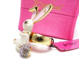 Auth Betsey Johnson Bunny Ring Size 7  