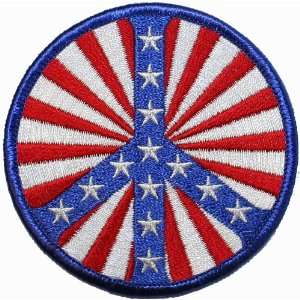 Peace Sign Patriotic Embroidered Iron On Patch