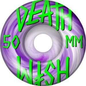 Deathwish Stacked 50mm Purp/White Swirl Skateboard Wheels (Set of 4)