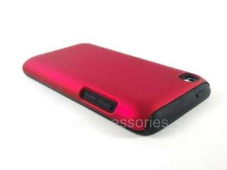 PINK BLACK SILICONE+HARD RUBBER COVER CASE IPOD TOUCH 4  