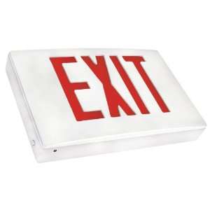   LED Exit Sign, Red Letter Color, White Face Color, White Housing