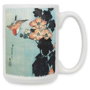    Hibiscus & Sparrow 15 Oz. Ceramic Coffee Mug