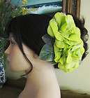 FLAMENCO LIME GREEN TWO ROSES HAIR FLOWER COMB