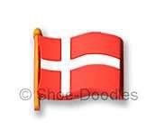 Denmark Flag Shoe Doodle Charm for Soft Rubber Clogs  
