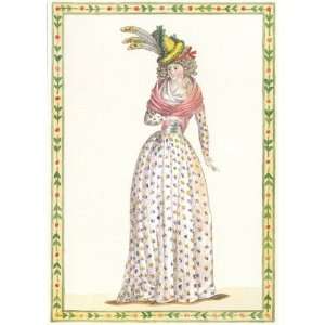   du Gout, 1790 1793, Historical Fashion Note Card, 5x7