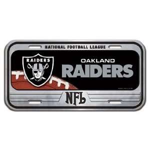    Oakland Raiders Domed Metal License Plate