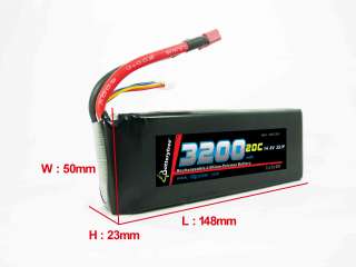 RC Battery 20C 40C 3200mAh 14.8V 4S LiPo High Discharge  