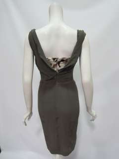 Just Cavalli womens bustier dark brown animal print silk dress 40 $425 
