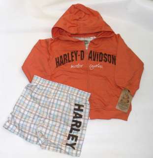 Harley Davidson Baby Boy Infant Hoodie Jacket & Swim Trunks  
