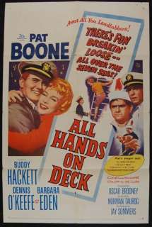 ALL HANDS ON DECK 1961 Pat Boone, Barbara Eden POSTER  