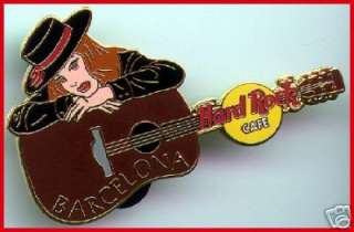 Hard Rock Cafe BARCELONA 2002 Spanish Girl & Guitar PIN  