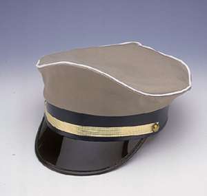 Tan Cotton MILITARY CAP Costume Hat Officer Captain  