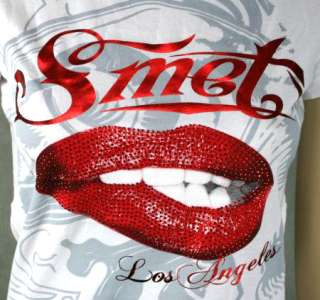 SMET Christian Audigier Platinum LIPS T shirt white NEW  