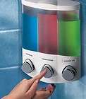 New AVIVA TRIO 3 way Soap & Shampoo Shower/Bath Dispenser, WHITE 