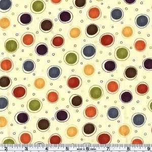  45 Wide Fall Back In Time Dots Cream Fabric By The Yard 