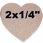50x 2 x 1/4 Wooden craft HEART flat cutout NEW