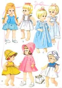 VINTAGE 12 16 BABY WADDLES DOLL CLOTHES PATTERN 8564  