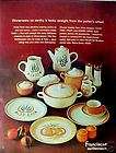 1963 Franciscan Earthenware/Din​nerware Pottery Print AD