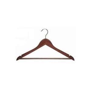  Walnut & Chrome Flat Suit Hanger w/Bar [ Bundle of 25 