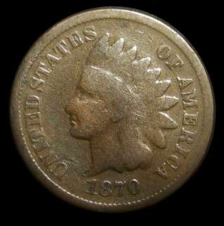 1870 Indian Head Penny One Cent G  