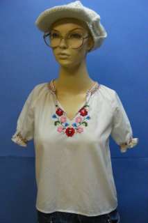   Embroidered Womens HUNGARIAN Gentle Folk Ethnic Blouse Costume Shirt