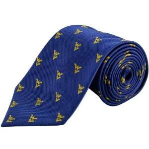 West Virginia Mountaineers Navy Blue Repeat Logo Silk Tie  