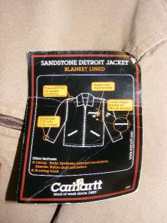 NEW NWT Carhartt Sandstone Detroit Jacket Blanket Lined Barn Coat Mens 