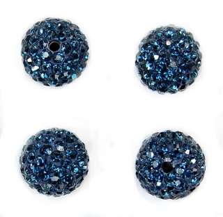 12mm Round Ball Pave Crystal Rhinestone Loose Spacer Beads Jewelry DIY 