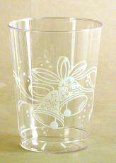 10 OUNCE PLASTIC WEDDING GLASSES W/BELL DESIGN 125 CUPS  