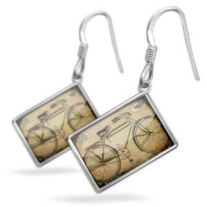  Earrings Bicycle Classic, Vintage with French Sterling 