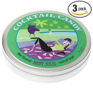 Cocktail Candy Mint Julie Cocktail Sugar, 4 Ounce Tins (Pack of 3)