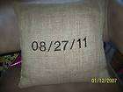 monogrammed burlap pillow