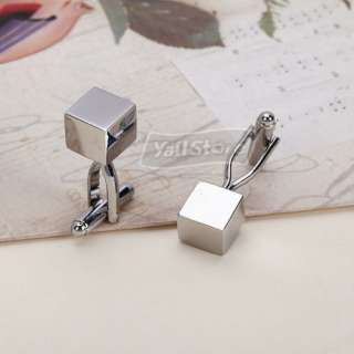 New Design Men`s Wedding Party Gift Square Cufflinks Smooth Cuff Links 