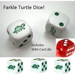    Turtle wild card Farkle dice game   Cute turtle dice Toys & Games