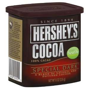 Hersheys Cocoa, 100% Cacao Special Dark 8 Oz 12 Packs  