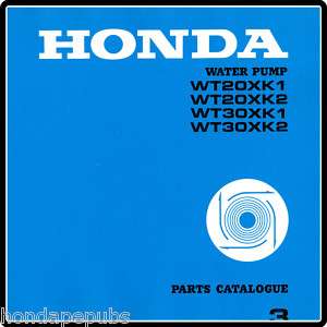 Honda WT20X WT30X 13YB80E3 Pump Parts Catalog  