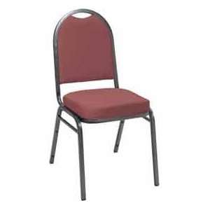 Heavy Duty Banquet Stacking Chair   Burgundy Fabric /Silver Vein Frame
