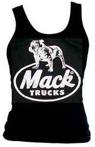 MACK TRUCK ladies BLACK Tank Top shirt TRUCKER biker L  