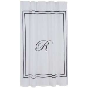   Monogrammed R Brushed Polyester Shower Curtain