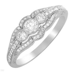   Ring With 0.52Ctw Genuine Clean Diamonds Made Of 14K White Gold Size 7