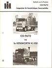 INTERNATIONAL VINTAGE CO 9670 VS KENWORTH K 100 PRODUCT BULLETIN 1981 