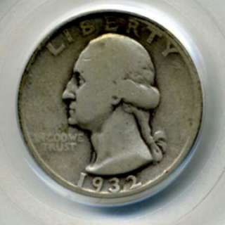Washington Silver Quarter 1932 S.GradeVG08.CertifiedPCGS.