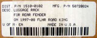 Khrome Werks Fender Luggage Rack Harley FLHR Road King  