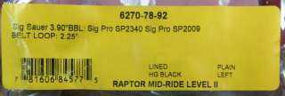   78 92 LH Raptor Mid Ride Lvl 2 Gun Holster Sig Sauer Pro SP2340  