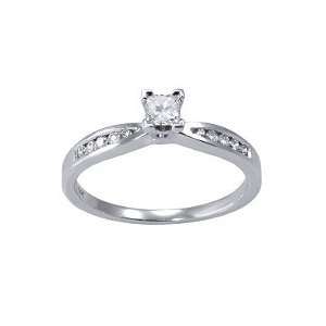  1/5 Ct. Princess Cut Diamond Promise Ring in 14K White 