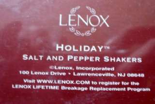 LENOX SALT & PEPPER SHAKERS SANTA & HIS TOY BAG 2004  