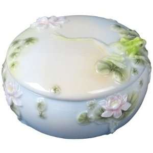  Frog & Water Lily Trinket Box