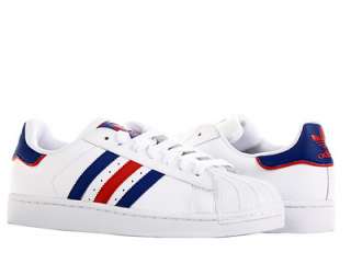 Adidas Superstar 2 Originals White/Royal/Red Mens Athletic Shoes 