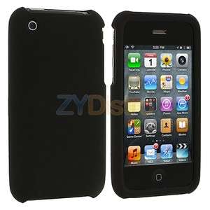 Black Hard Snap On Skin Case Cover for Apple iPhone 3G S 3GS  