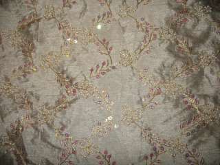 Beaded Faux Silk Dupioni   The Regency   Taupe  